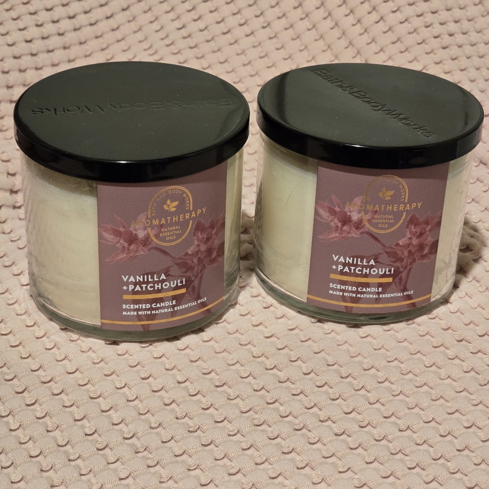 Discontinued 3 Wick Aromatherapy Vanilla Patchouli Candle New Qty 2